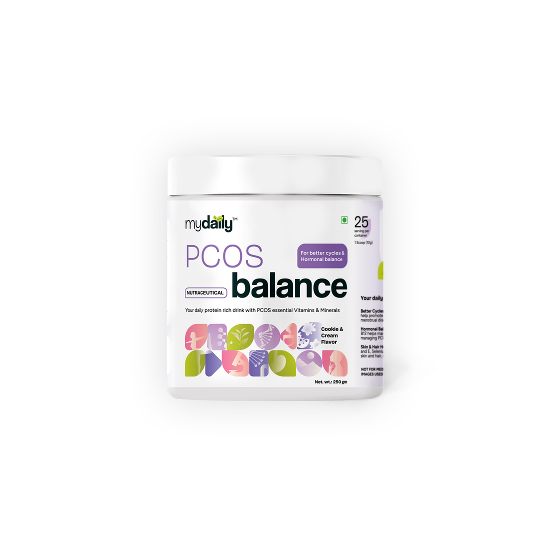Best protein powder for PCOS in India — a 2026 guide for Indian women, featuring mydaily PCOS Balance plant protein for hormonal balance and steady energy