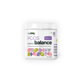 PCOS Balance protein powder by mydaily, Belgian Chocolate jar for hormonal balance and energy